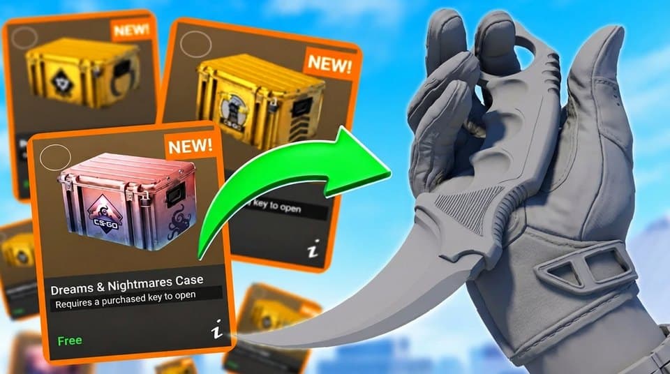 CS2 thumbnail made in the CS2 studio: a knife unboxed from a case