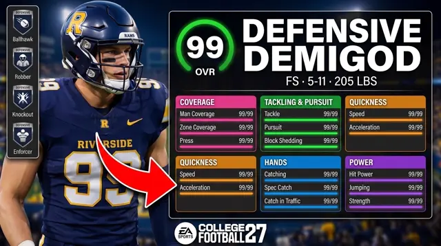College Football 27 player build reveal thumbnail template