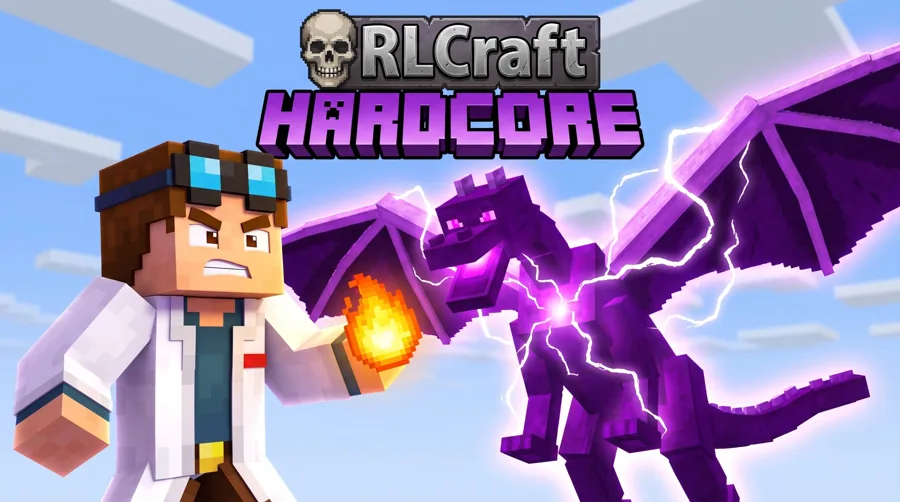 Minecraft RLCraft dragon modpack thumbnail template