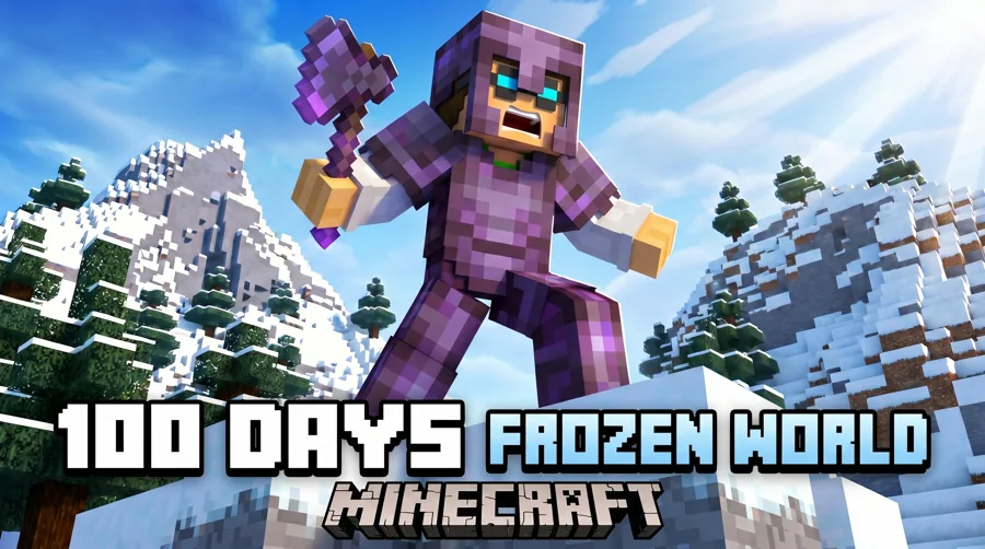 Minecraft survival 100 days hardcore thumbnail template