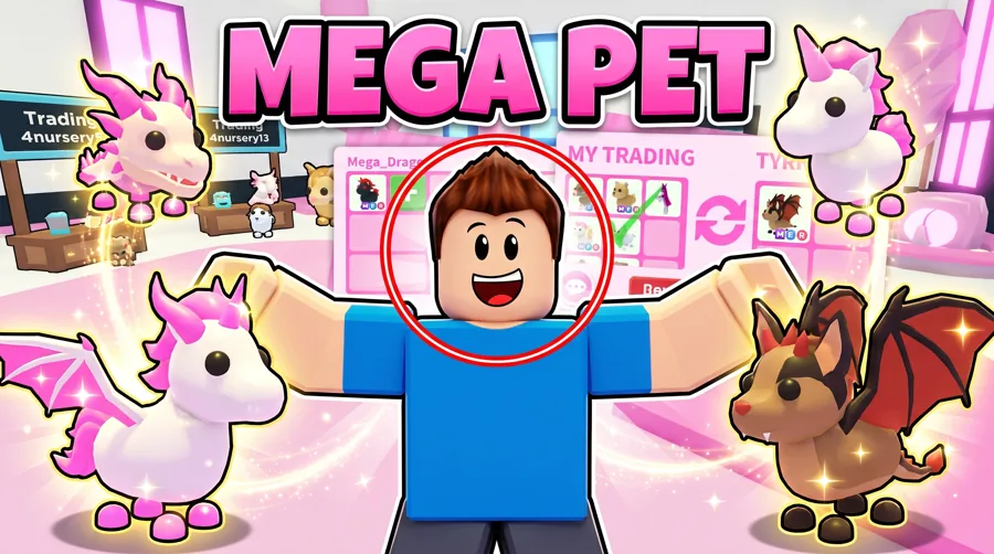 Roblox Adopt Me pet flex thumbnail template