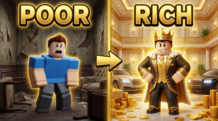 Roblox rich vs poor thumbnail template